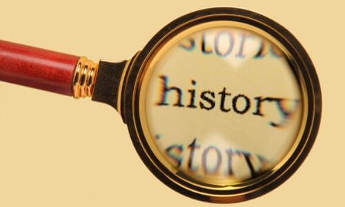 Magnifying Glass Looking at the Word "History"